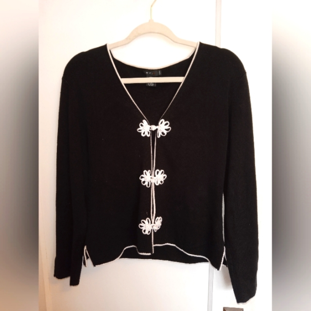 *HP* Evie Petite Black & White Sweater Cardigan P/M